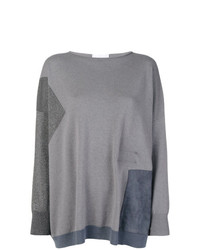 Maglione girocollo stampato grigio di Fabiana Filippi