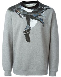 Maglione girocollo stampato grigio di Givenchy