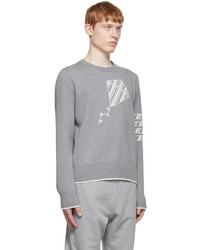 Maglione girocollo stampato grigio di Thom Browne