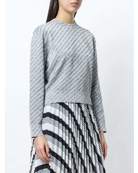 Maglione girocollo stampato grigio di Balenciaga