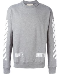 Maglione girocollo stampato grigio