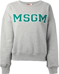 Maglione girocollo stampato grigio di MSGM