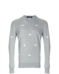 Maglione girocollo stampato grigio di Neil Barrett