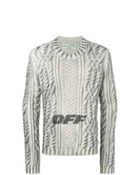 Maglione girocollo stampato grigio di Off-White