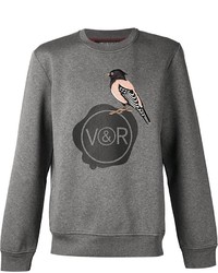 Maglione girocollo stampato grigio di Viktor & Rolf