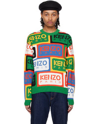 Maglione girocollo stampato multicolore di Kenzo