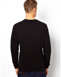 Maglione girocollo stampato nero e bianco di Asos