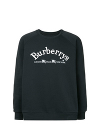 Maglione girocollo stampato nero e bianco di Burberry