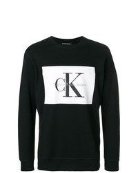 Maglione girocollo stampato nero e bianco di Calvin Klein Jeans