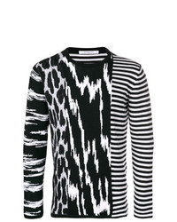 Maglione girocollo stampato nero e bianco di Givenchy