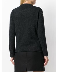 Maglione girocollo stampato nero e bianco di Saint Laurent