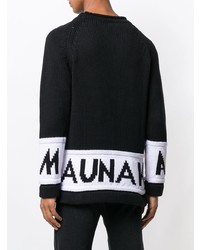 Maglione girocollo stampato nero e bianco di Mauna Kea