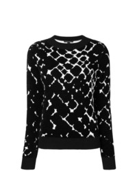 Maglione girocollo stampato nero e bianco di Marc Jacobs