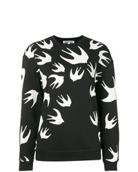 Maglione girocollo stampato nero e bianco di McQ Alexander McQueen