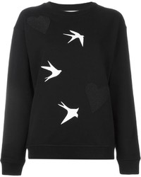 Maglione girocollo stampato nero e bianco di McQ by Alexander McQueen