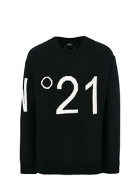 Maglione girocollo stampato nero e bianco di N°21