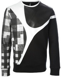 Maglione girocollo stampato nero e bianco di Neil Barrett