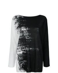 Maglione girocollo stampato nero e bianco di Pierantoniogaspari