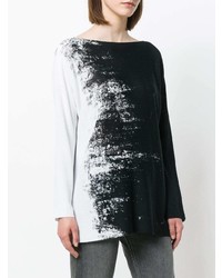 Maglione girocollo stampato nero e bianco di Pierantoniogaspari