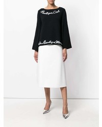 Maglione girocollo stampato nero e bianco di Boutique Moschino