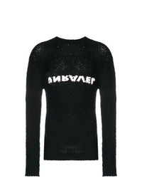 Maglione girocollo stampato nero e bianco di Unravel Project