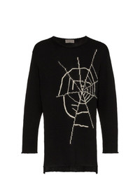 Maglione girocollo stampato nero e bianco di Yohji Yamamoto