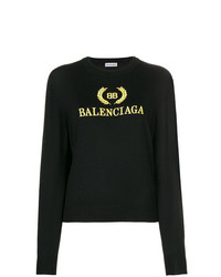 Maglione girocollo stampato nero di Balenciaga