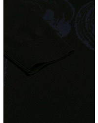 Maglione girocollo stampato nero di Versace Collection