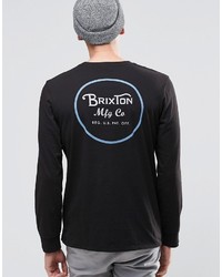 Maglione girocollo stampato nero di Brixton