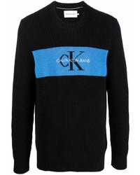 Maglione girocollo stampato nero di Calvin Klein Jeans