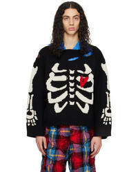 Maglione girocollo stampato nero di Charles Jeffrey Loverboy