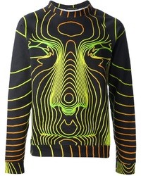 Maglione girocollo stampato nero di Christopher Kane