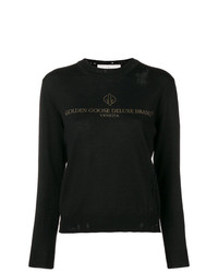 Maglione girocollo stampato nero di Golden Goose Deluxe Brand