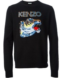Maglione girocollo stampato nero di Kenzo