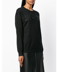 Maglione girocollo stampato nero di DKNY