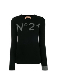 Maglione girocollo stampato nero di N°21