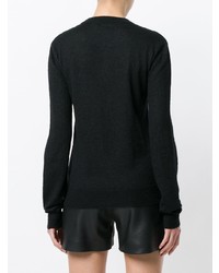 Maglione girocollo stampato nero di Saint Laurent