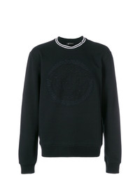Maglione girocollo stampato nero di Versace Collection
