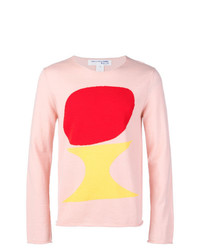 Maglione girocollo stampato rosa di Comme Des Garçons Shirt Boys