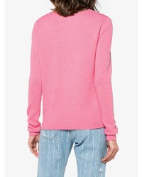 Maglione girocollo stampato rosa di Gucci