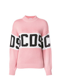 Maglione girocollo stampato rosa di Gcds