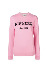 Maglione girocollo stampato rosa di Iceberg