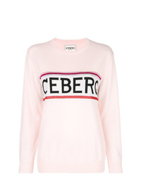 Maglione girocollo stampato rosa di Iceberg