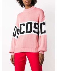 Maglione girocollo stampato rosa di Gcds
