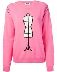 Maglione girocollo stampato rosa di Moschino Cheap & Chic