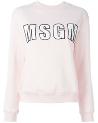 Maglione girocollo stampato rosa di MSGM