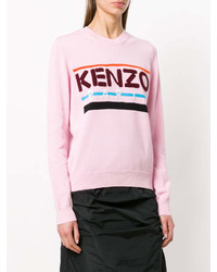 Maglione girocollo stampato rosa di Kenzo
