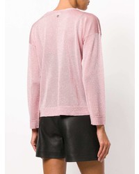 Maglione girocollo stampato rosa di Twin-Set
