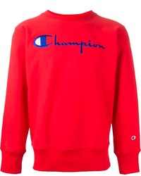 Maglione girocollo stampato rosso di Champion