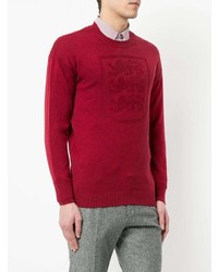 Maglione girocollo stampato rosso di Kent & Curwen